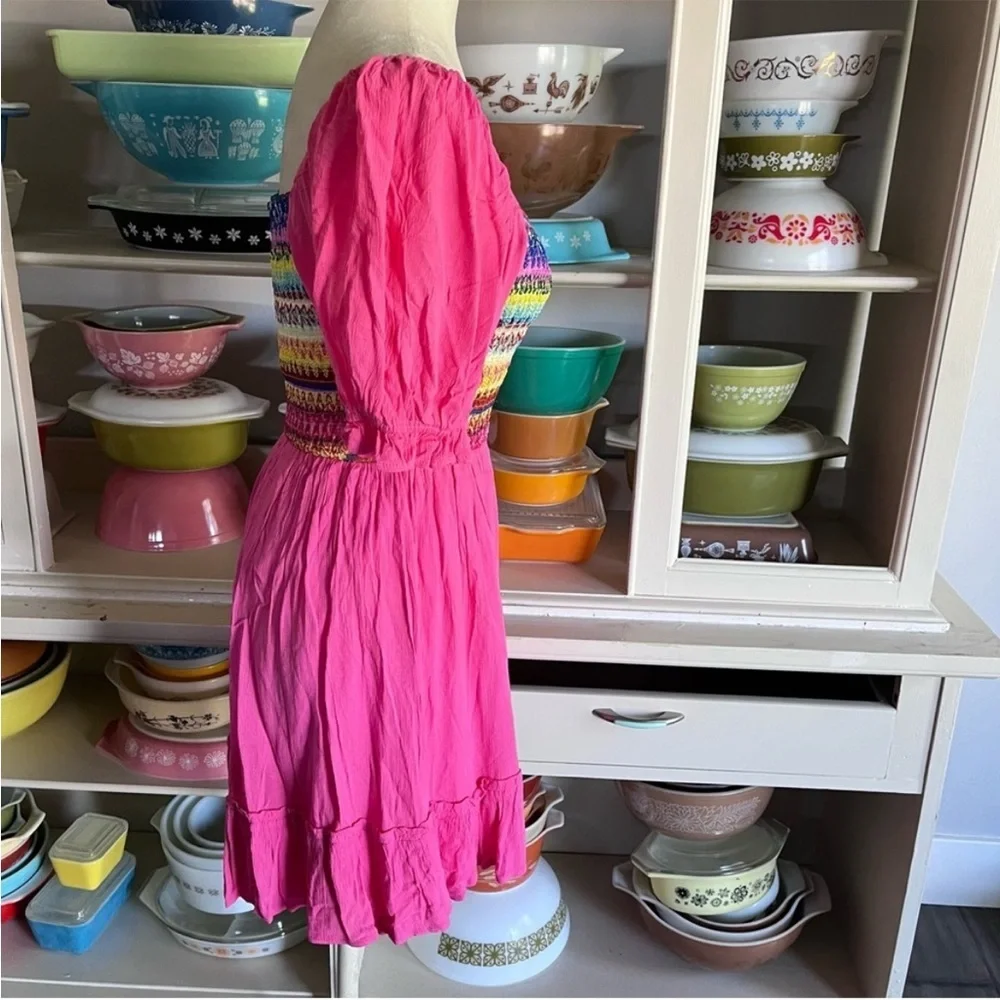 Vici Pretty in Pink Smocked Puff Sleeve Dress - Size XS - Picture 6 of 13